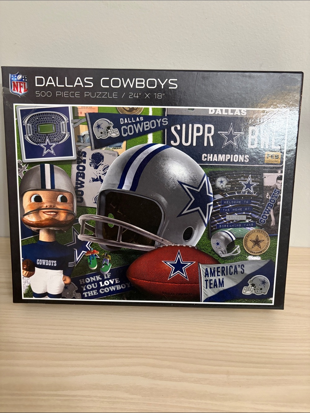 NFL Dallas Cowboys Puzzle - Blue, Silver & White Team Collage